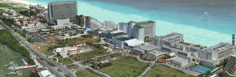 Gemelo digital de la zona hotelera de Cancún